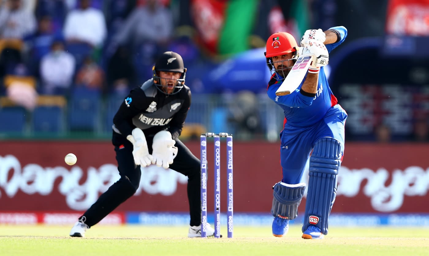 Mohammad Nabi drives at the ball | ESPNcricinfo.com