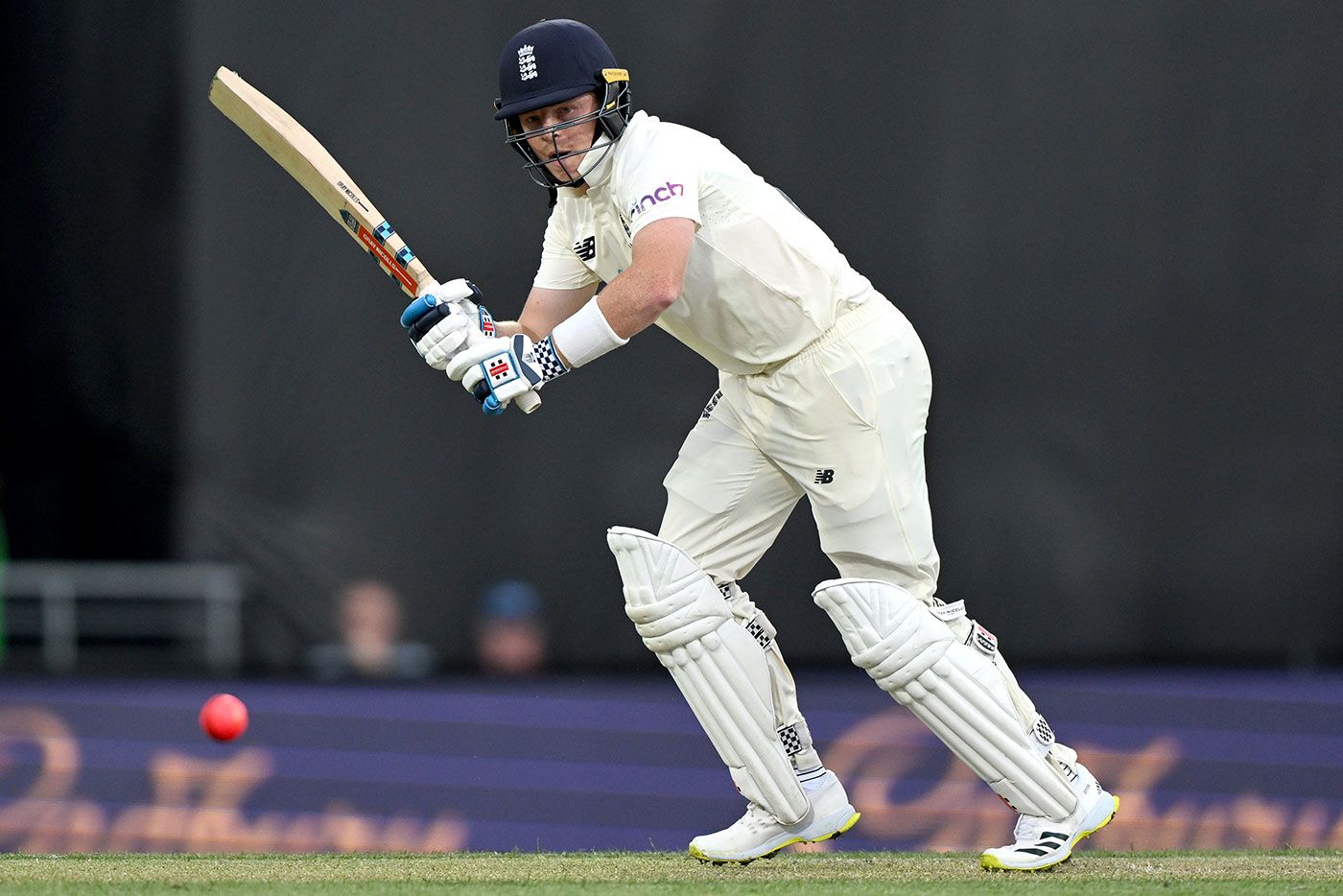 Ollie Pope plays to the leg side