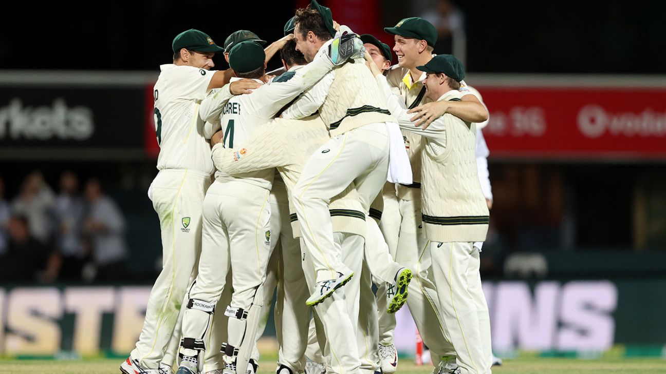 AUS vs ENG Cricket Scorecard, , 5th Test at Hobart, January 14 16, 2022