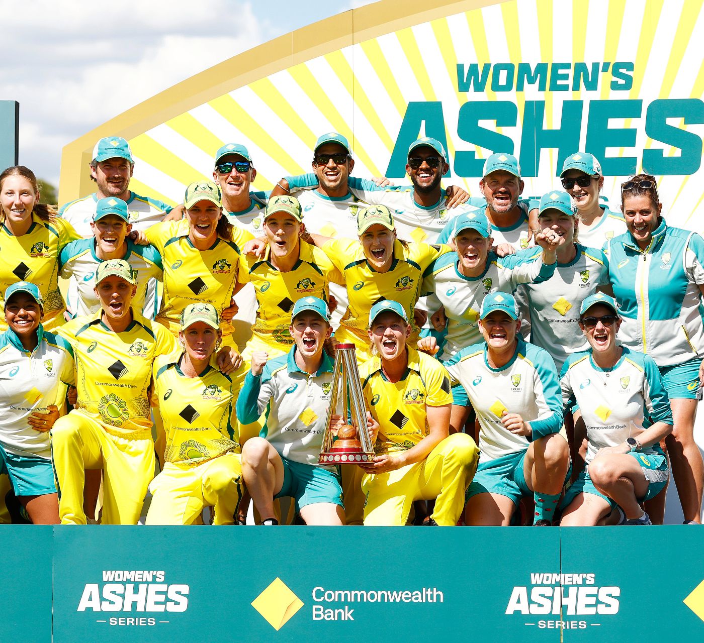 Australia celebrate their Ashes win