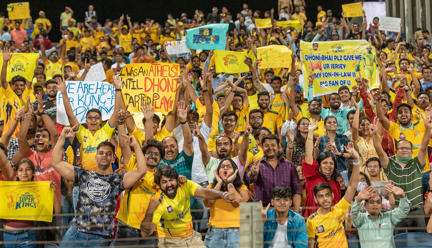 Chennai Super Kings fans thronged to the Pune stadium