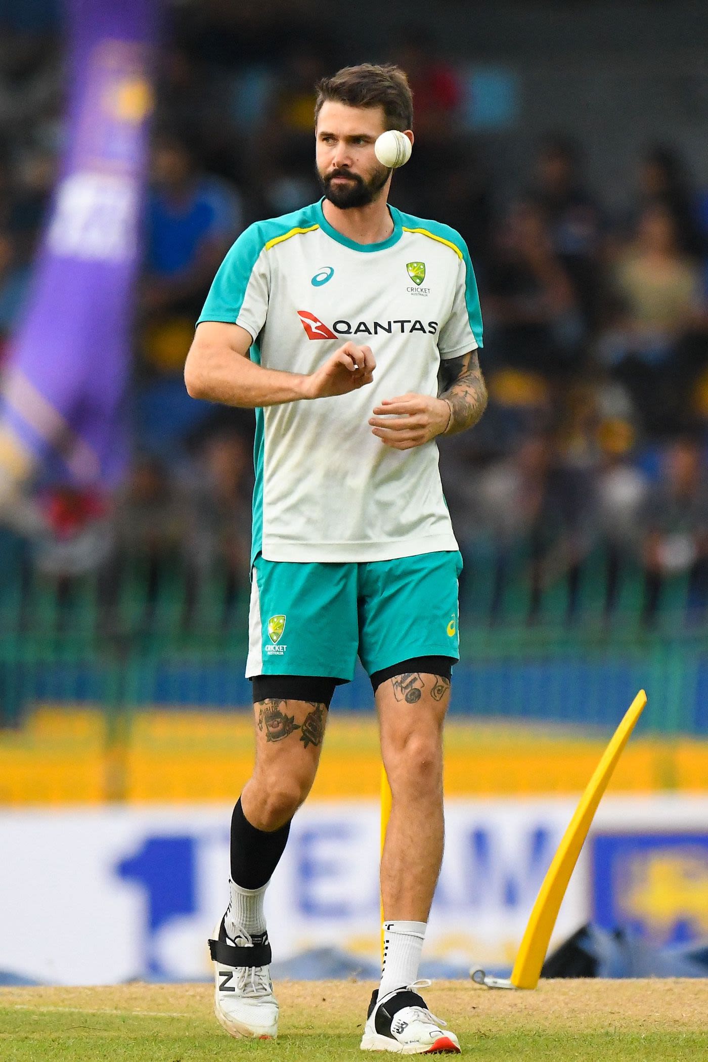 Kane Richardson prepares in the nets