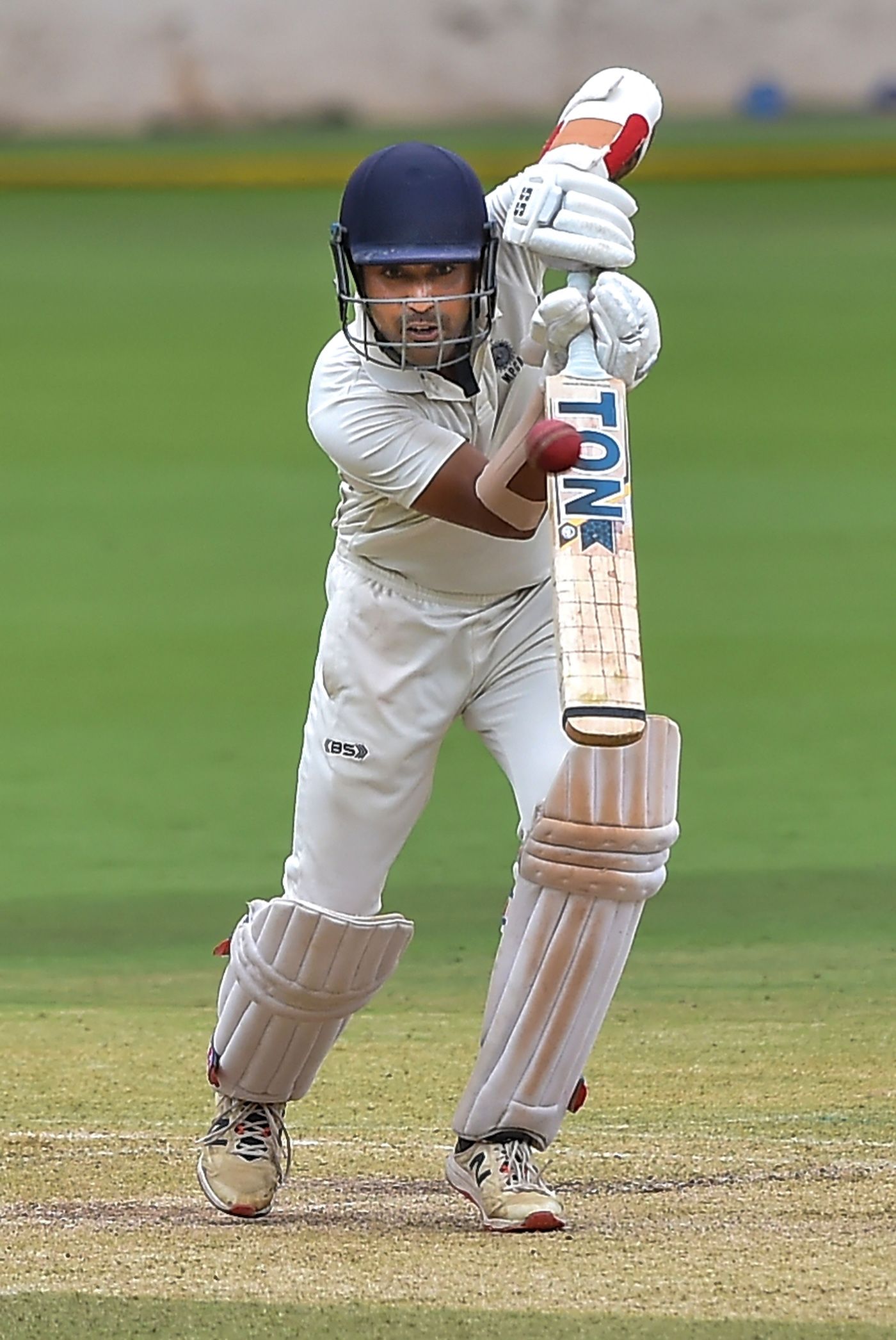 Shubham Sharma keeps his eyes on the ball while presenting the straight ...