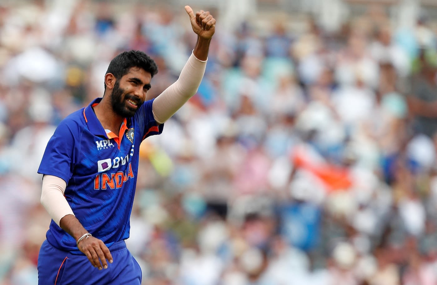 Jasprit Bumrah completed his five-for with the wicket of Brydon Carse ...