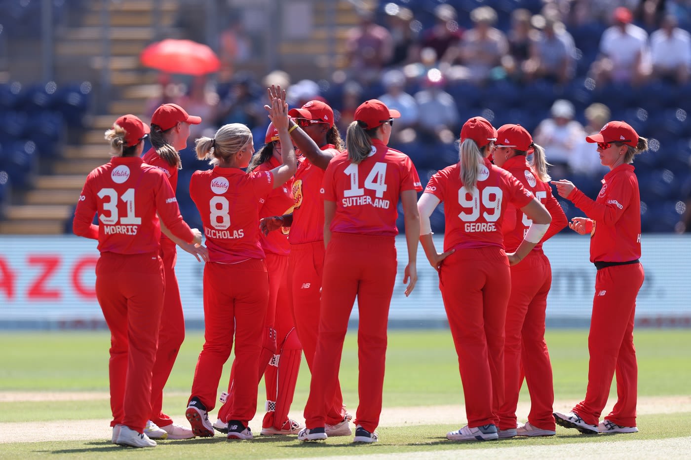 Welsh Fire Celebrate After Claire Nicholas Picked Up An Early Wicket Espncricinfo Com