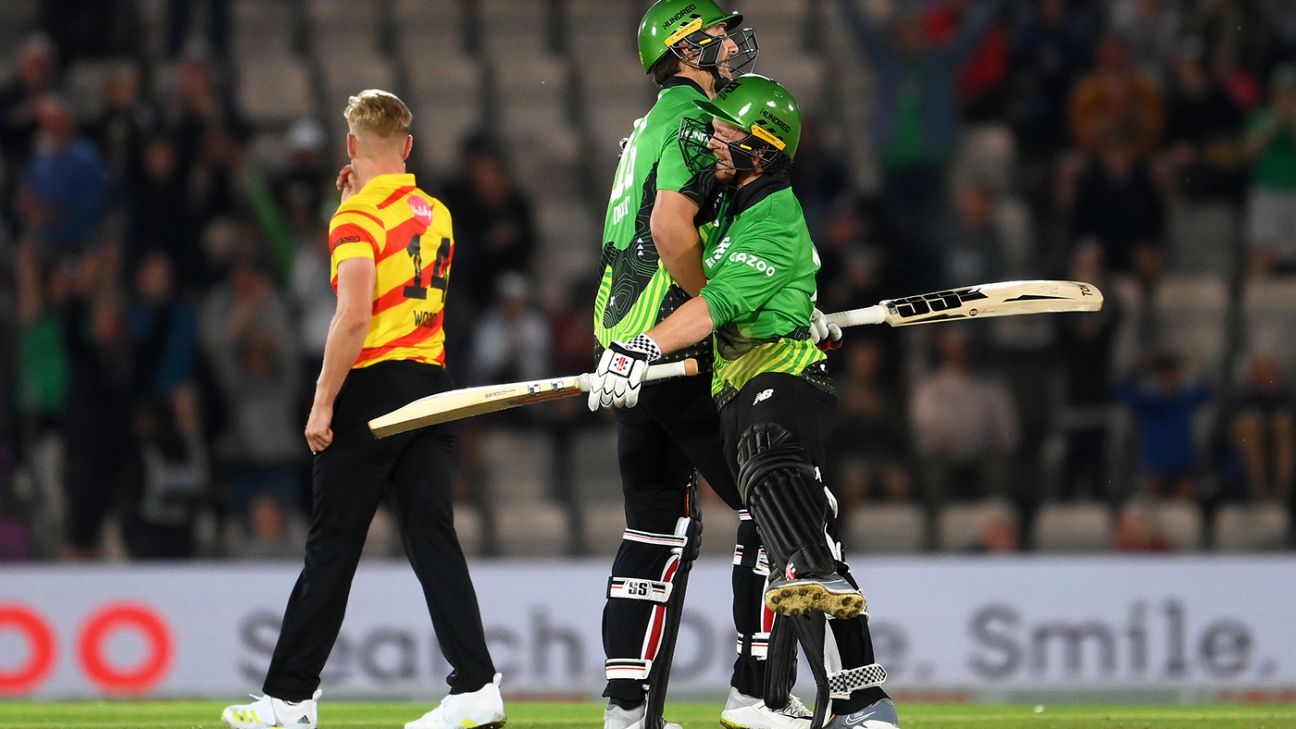 The Hundred 2023: Trent Rockets begin title defence with thrilling win over  Southern Brave in men's opener