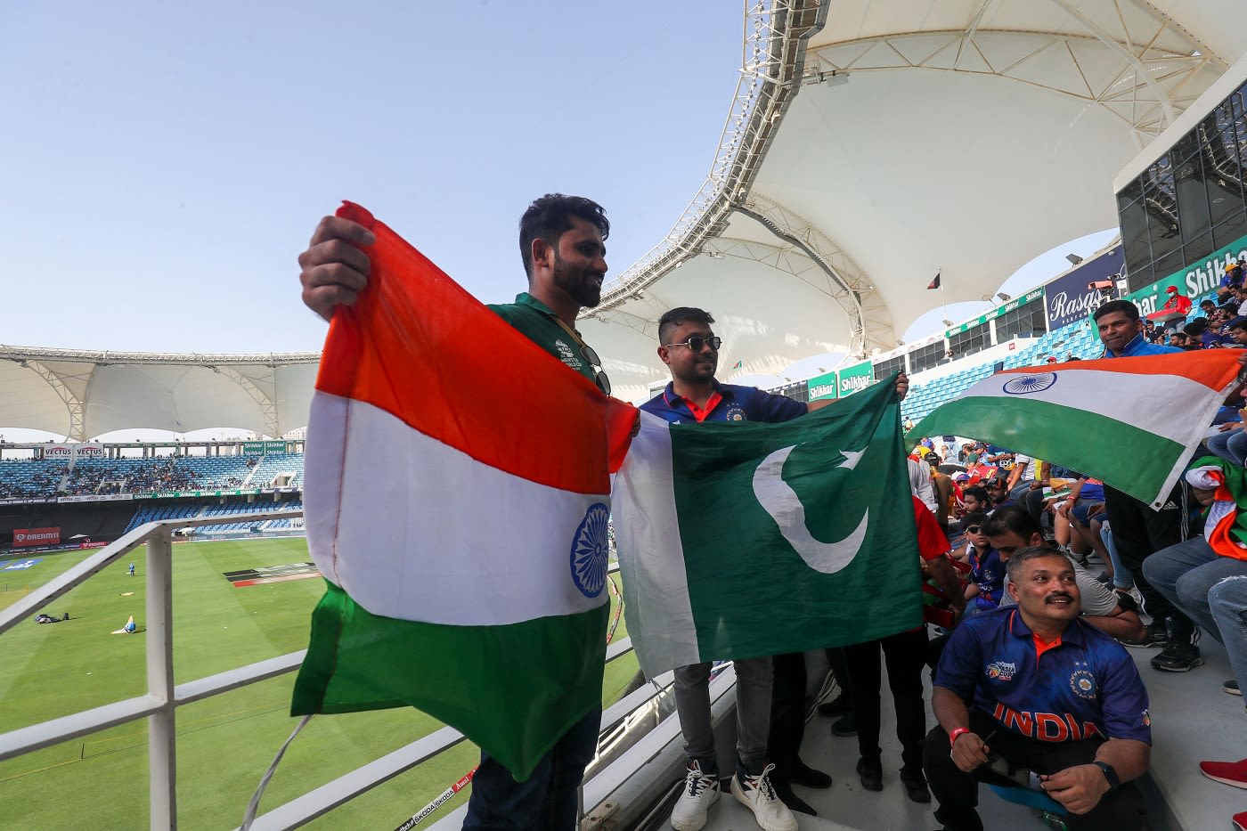The India and Pakistan fans were in attendance early