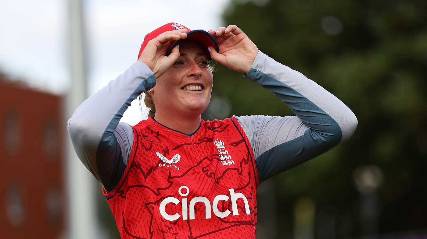 Sophie Ecclestone during training before the match