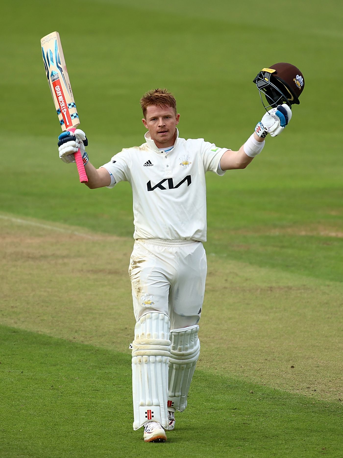 Ollie Pope celebrates his century