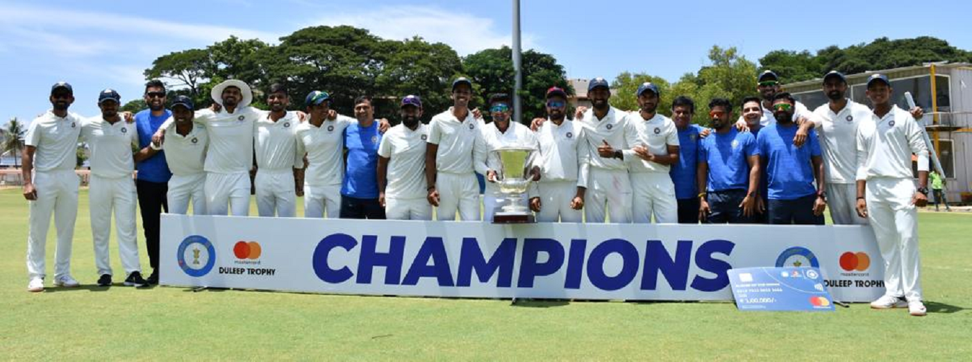 The victorious West Zone team with the Duleep Trophy