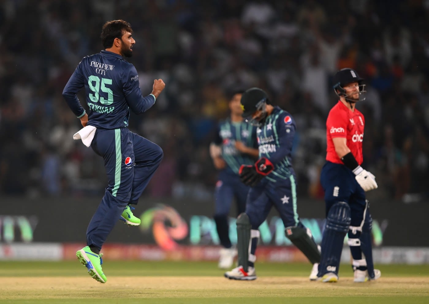 Iftikhar Ahmed Celebrates The Sharp Dismissal Of Ben Duckett 