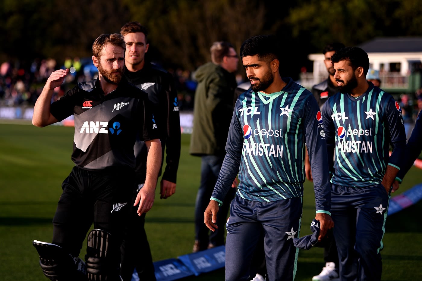 Babar Azam, Tim Southee, Kane Williamson And Shadab Khan Walk Out For ...