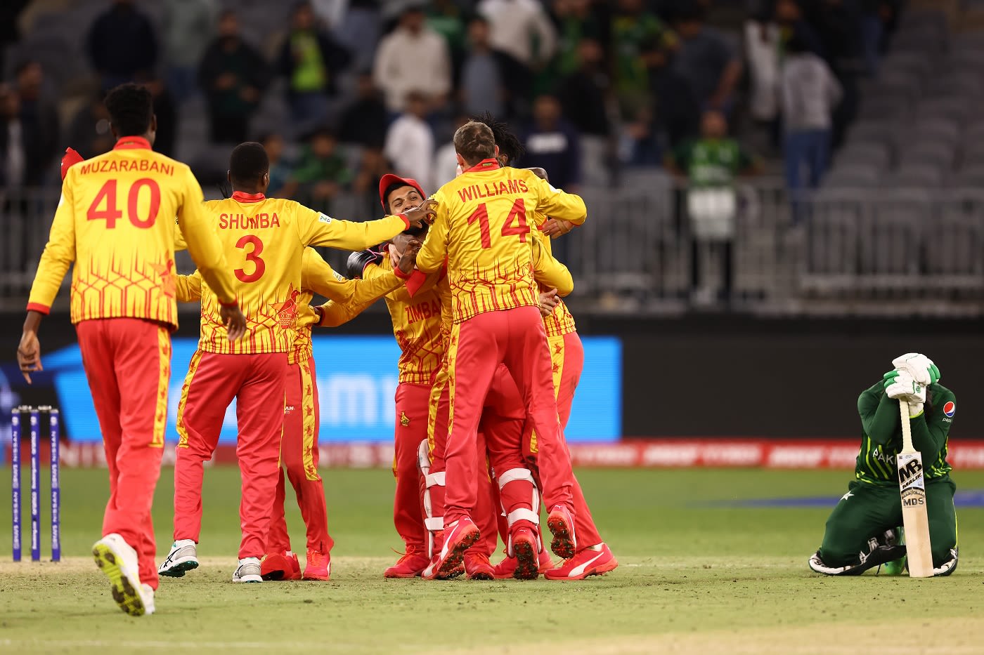 The Zimbabwe Players Are Ecstatic After Their One run Win While 