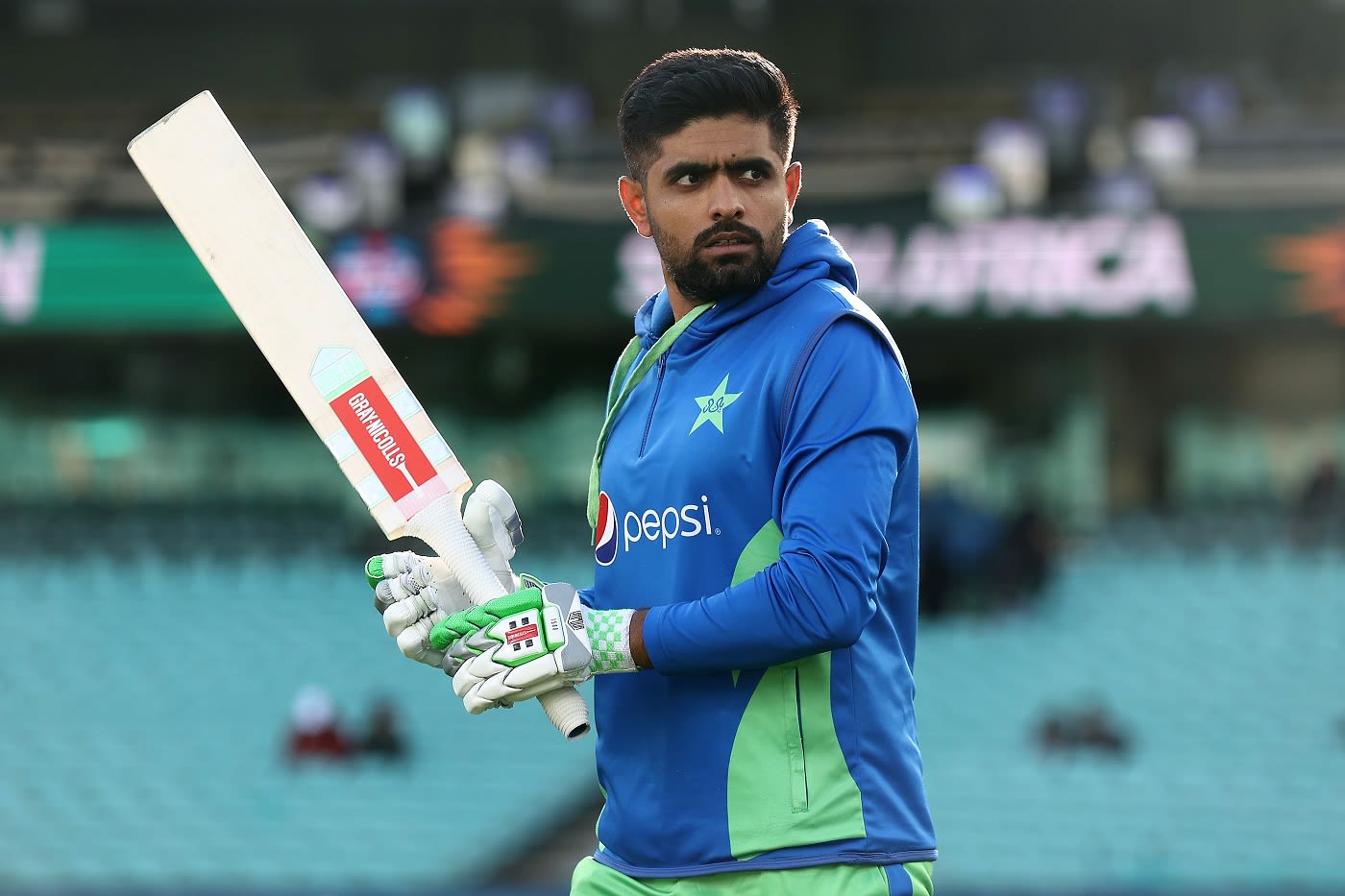 Babar Azam walks out for a practice session ahead of the game ...