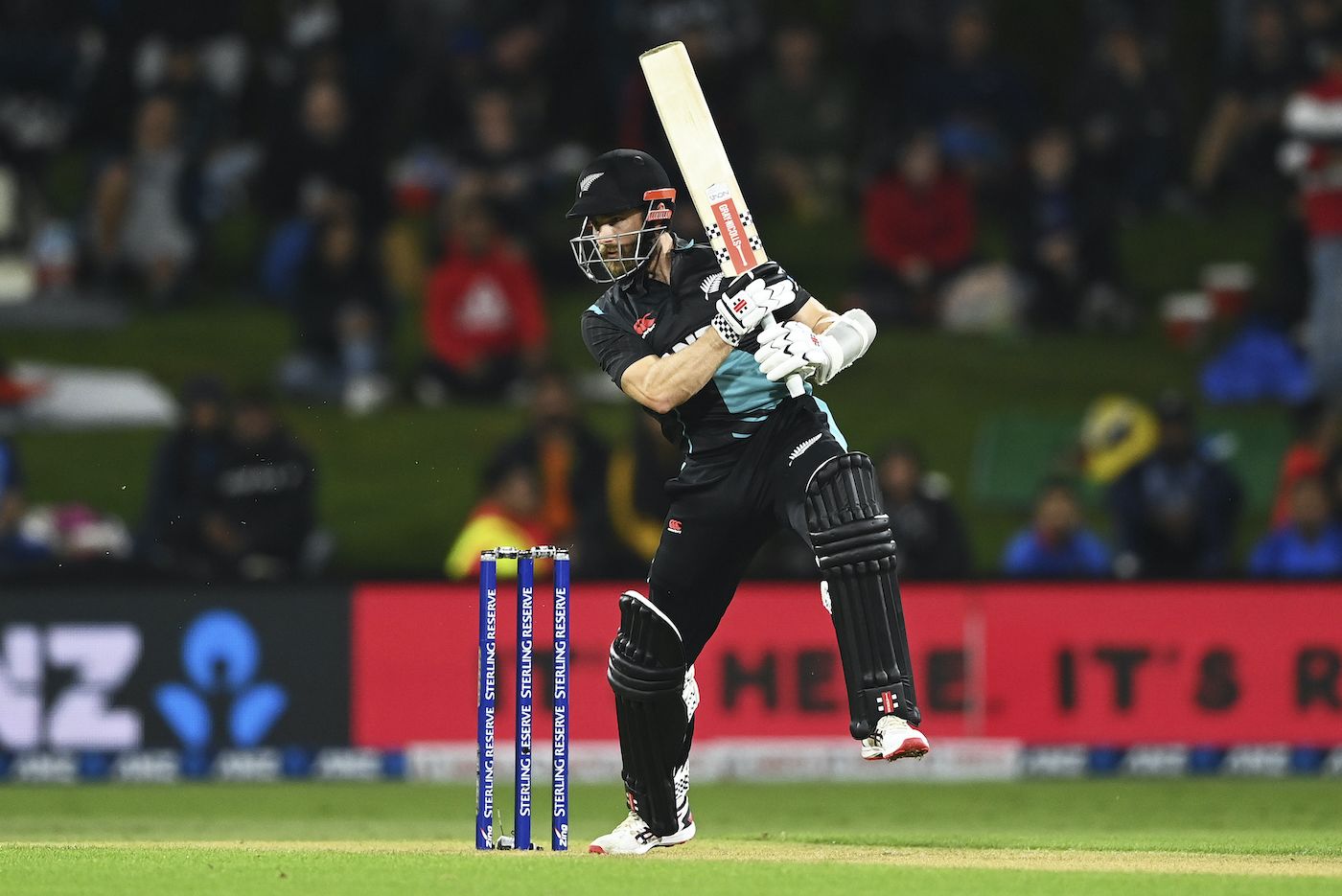 Kane Williamson hops onto the back foot to play a drive | ESPNcricinfo.com