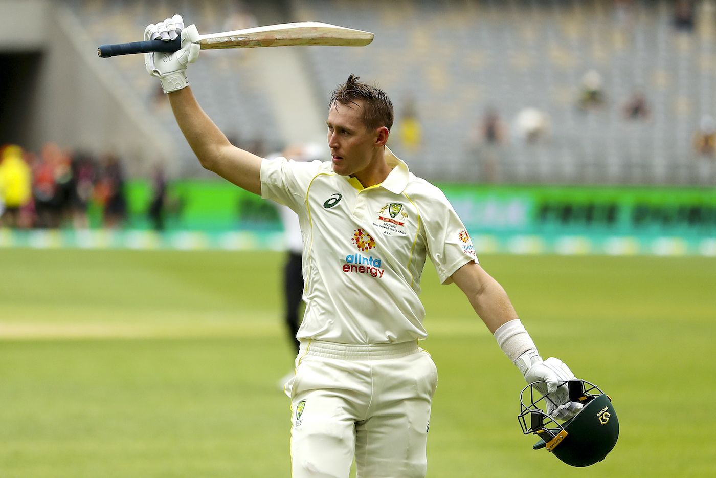 Marnus Labuschagne leaves to a rousing reception