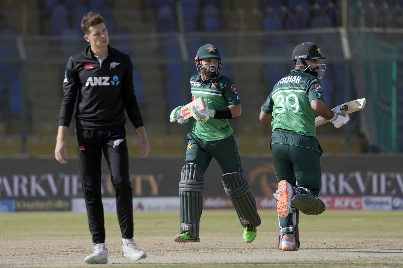 Fakhar Zaman And Mohammad Rizwan Run Between The Wickets During Their ...