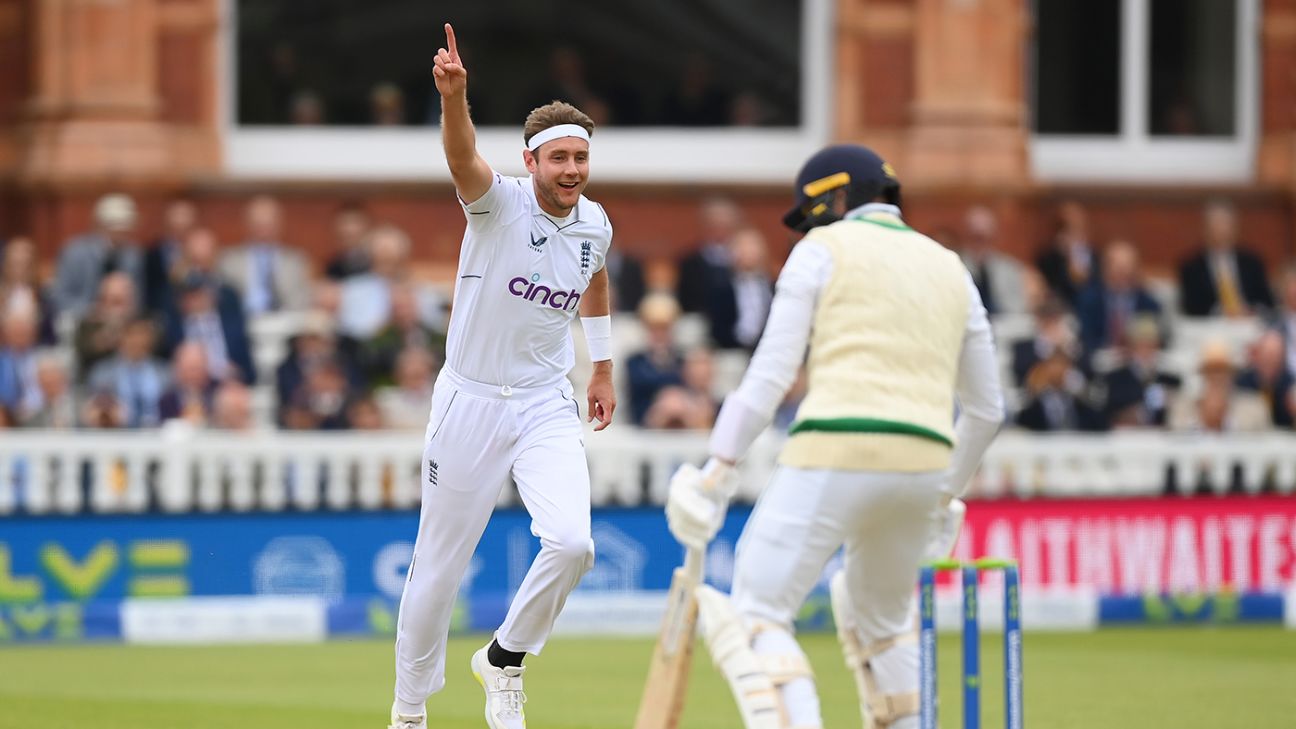 Stuart Broad’s burst ensures a testing begin for Ireland