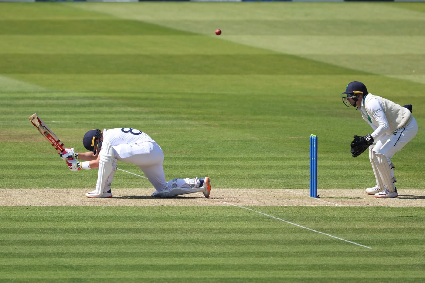 Ollie Pope plays a reverse scoop