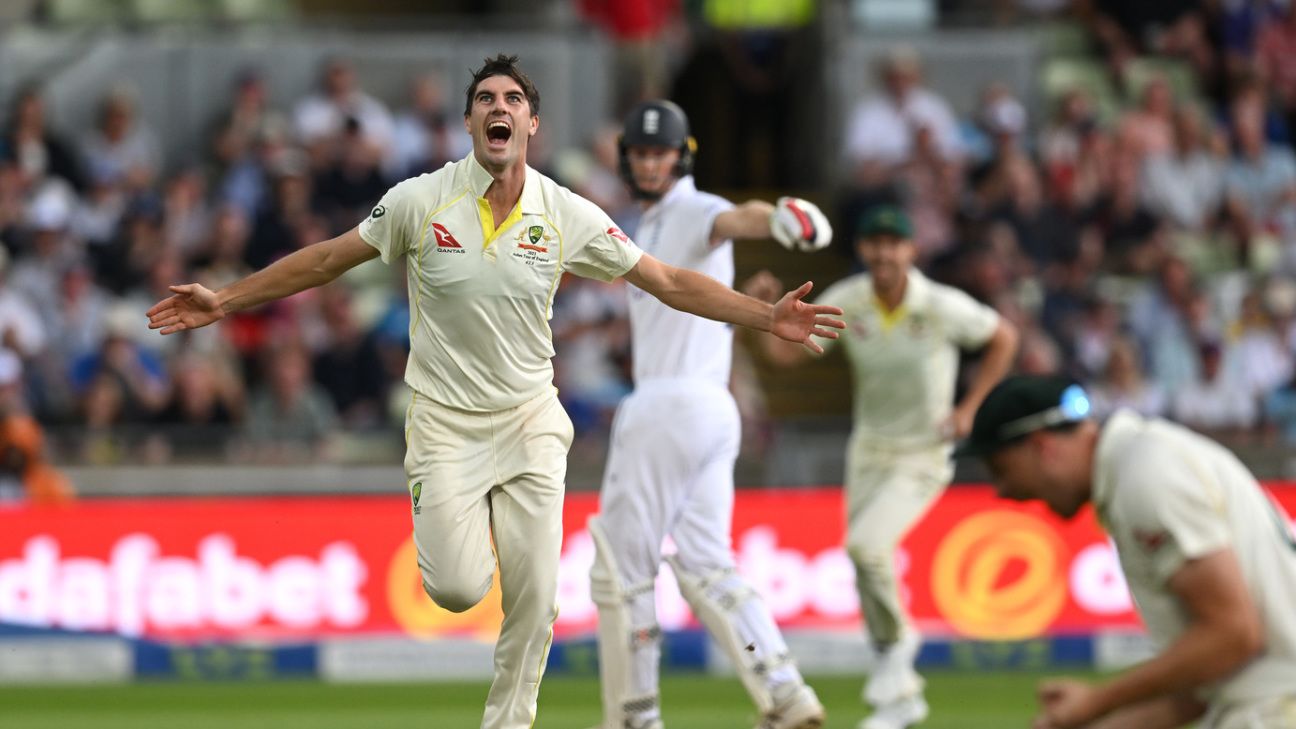 England lose openers as Australia edge ahead on rain-hit day