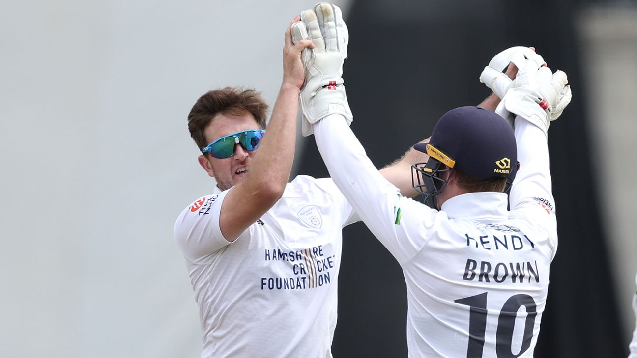 Liam Dawson’s persistence sees Hampshire conquer Somerset