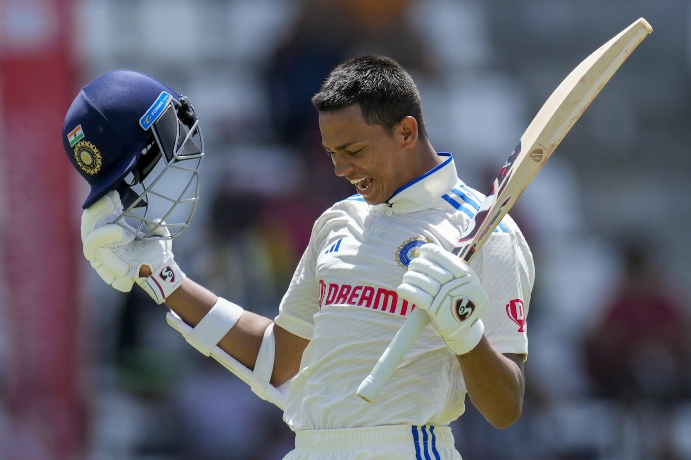 Yashasvi Jaiswal celebrates a hundred on Test debut | ESPNcricinfo.com