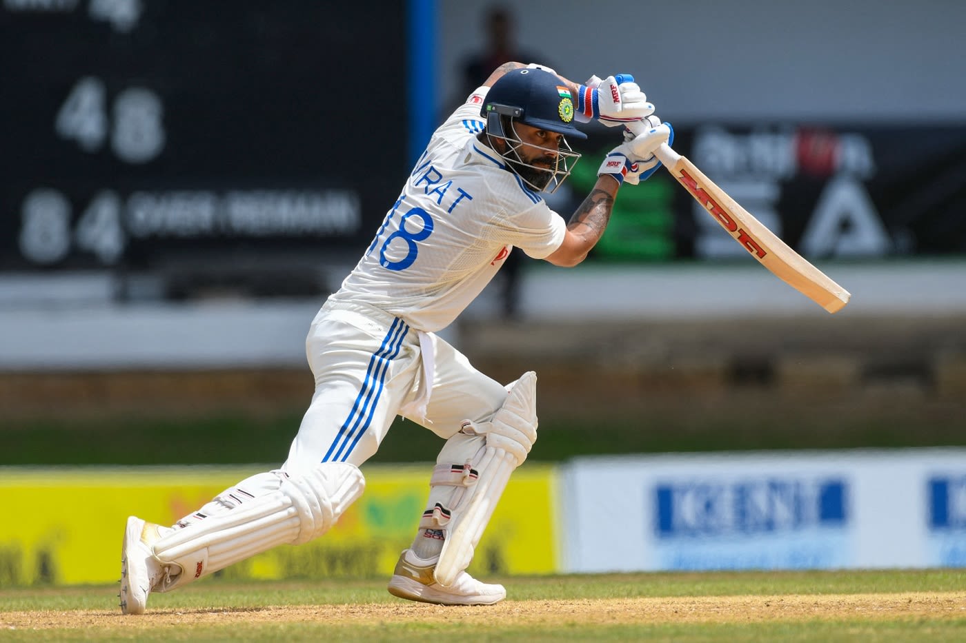 Virat Kohli Got To His Century With A Square Drive Behind Point 