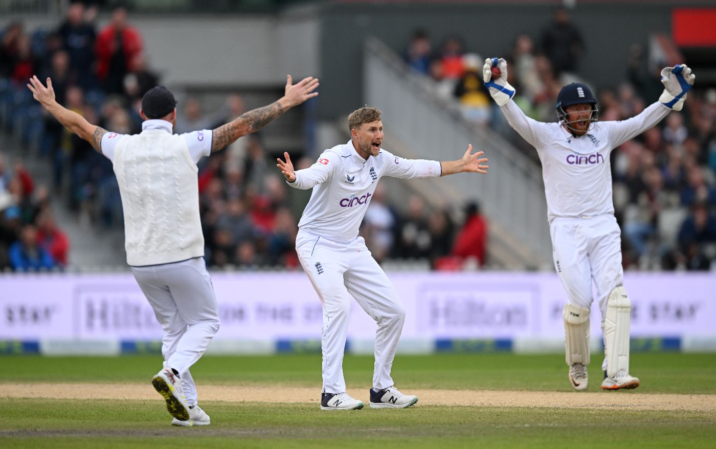 Joe Root appeals for the wicket of Marnus Labuschagne, eventually given ...