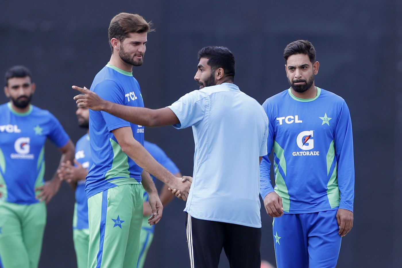 Shaheen Afridi Jasprit Bumrah And Haris Rauf Have A Chat