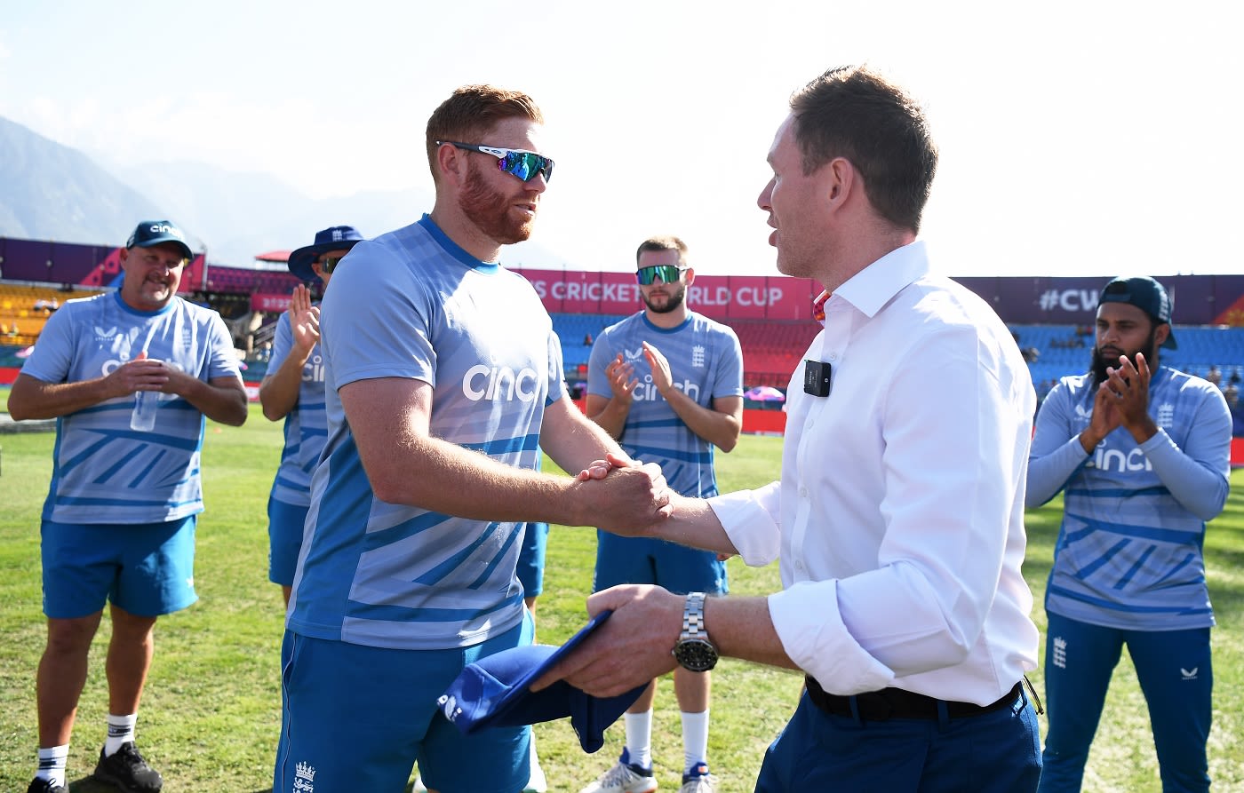 Eoin Morgan Presents Jonny Bairstow With His 100th ODI Cap eoin-morgan-presents-jonny-bairstow-with-his-100th-odi-cap
