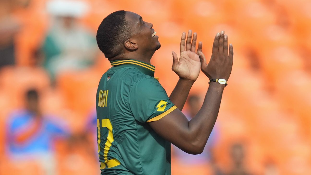 Ngidi ruled out of India T20Is with ankle sprain, also doubtful for Tests - ESPNcricinfo