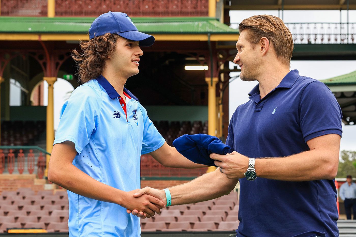 Sam Konstas was presented with his cap by Shane Watson