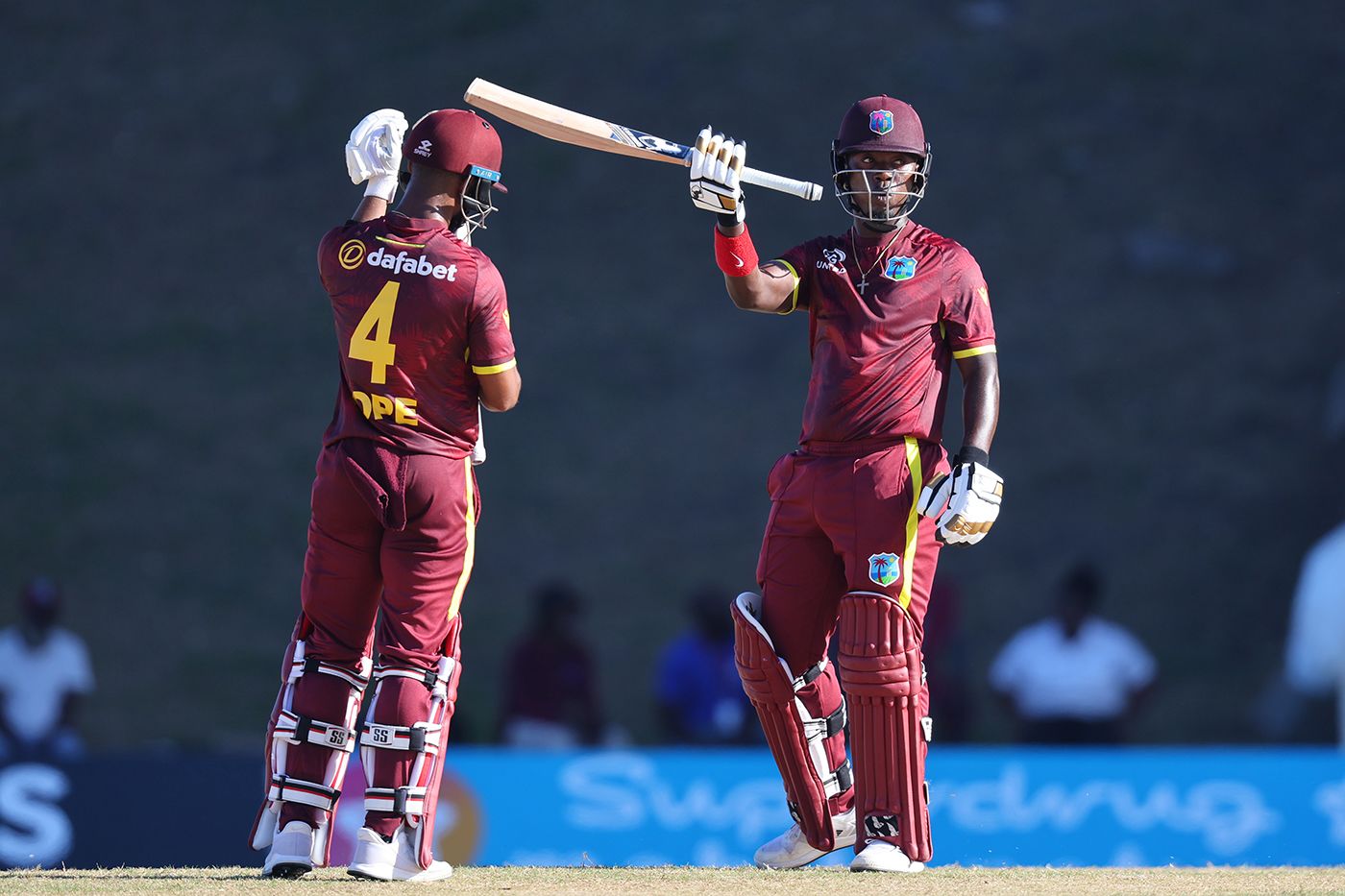 Sherfane Rutherford notched his maiden ODI fifty