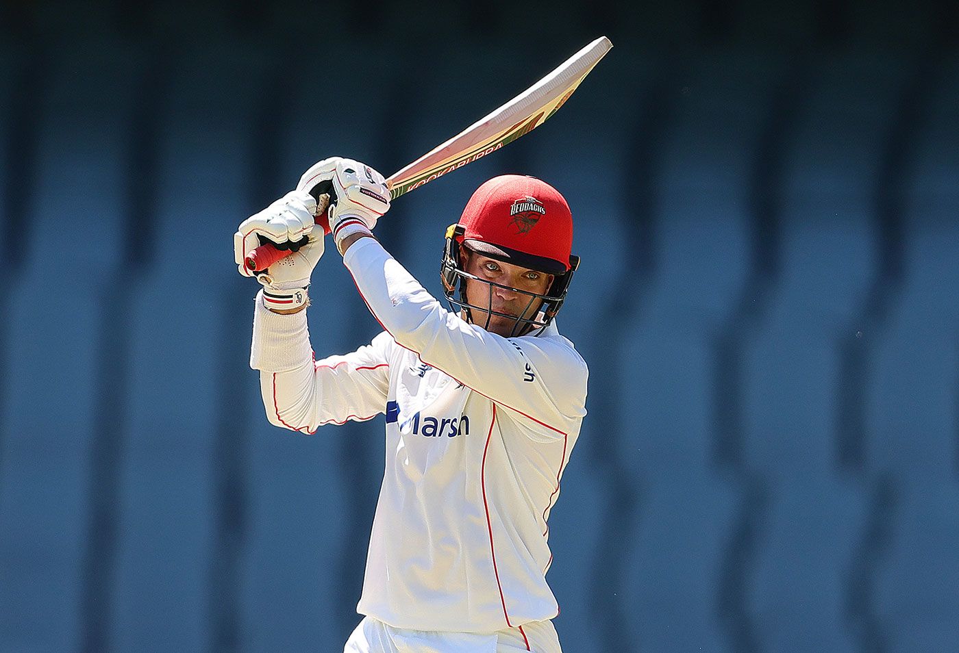 Alex Carey was one of only two South Australia batters into double