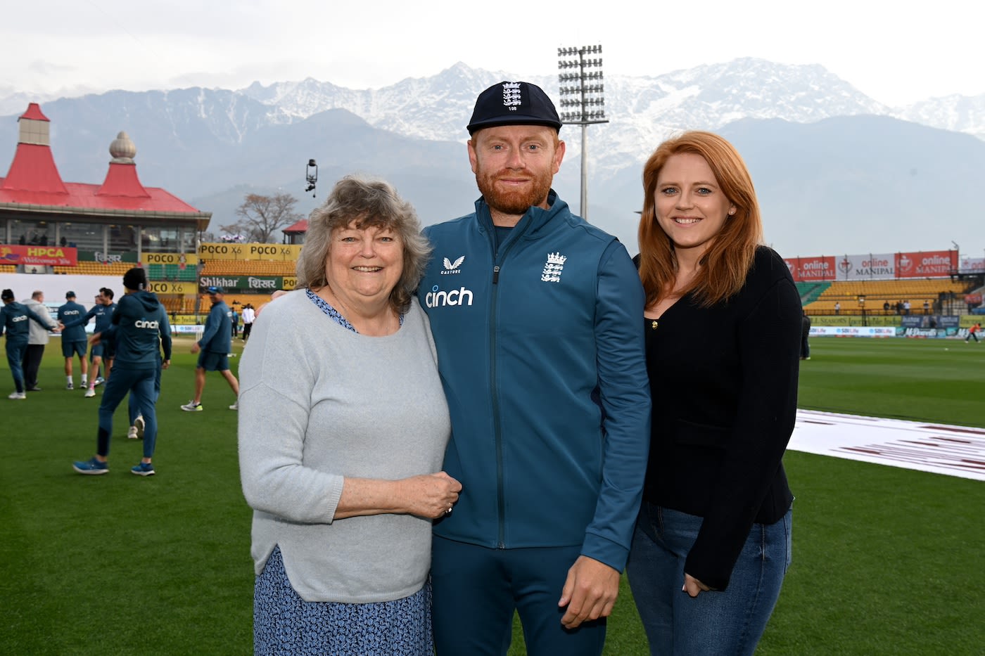 Jonny Bairstow with his mother Janet and sister Becky on the morning of ...