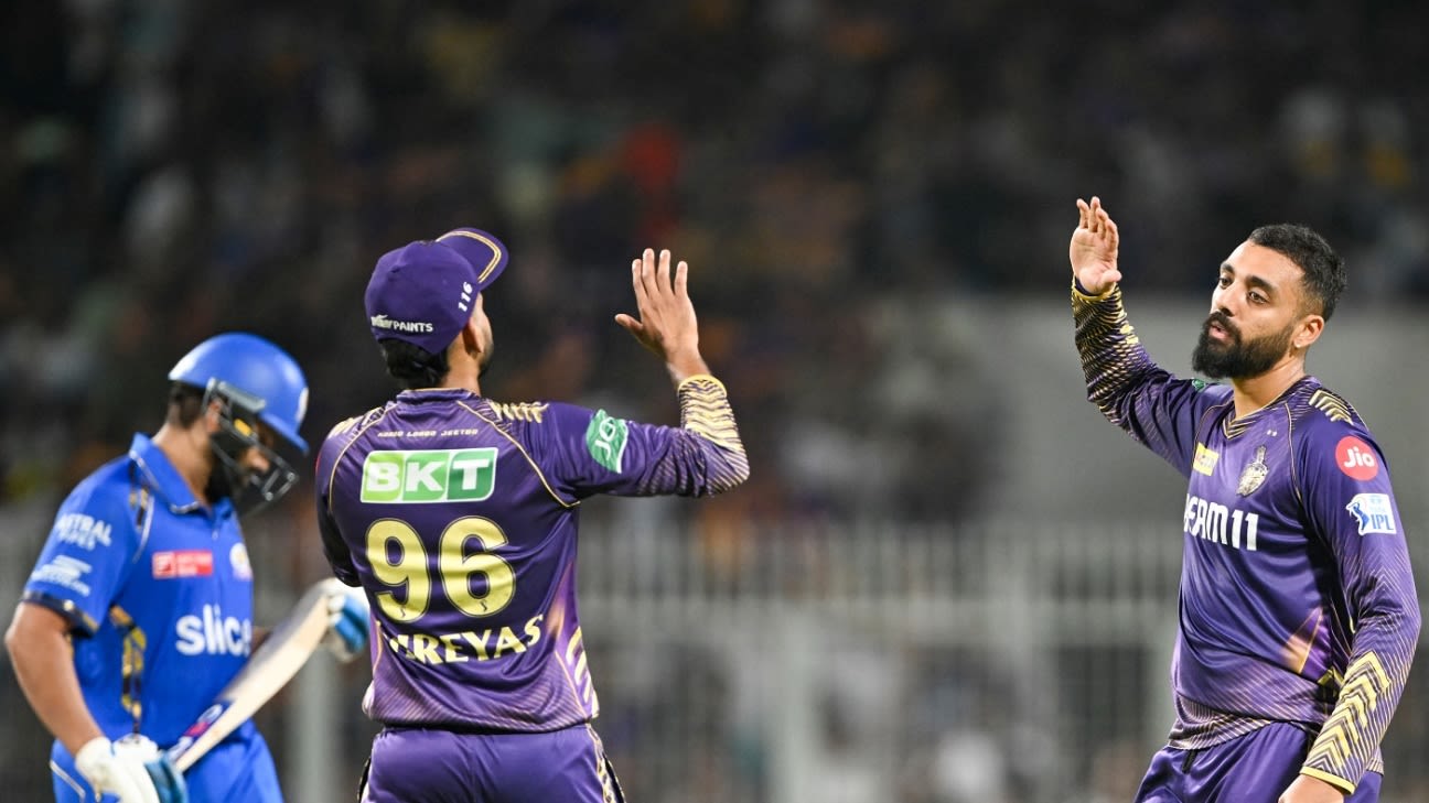 KKR Clinch Playoff Berth with 18-Run Win over MI