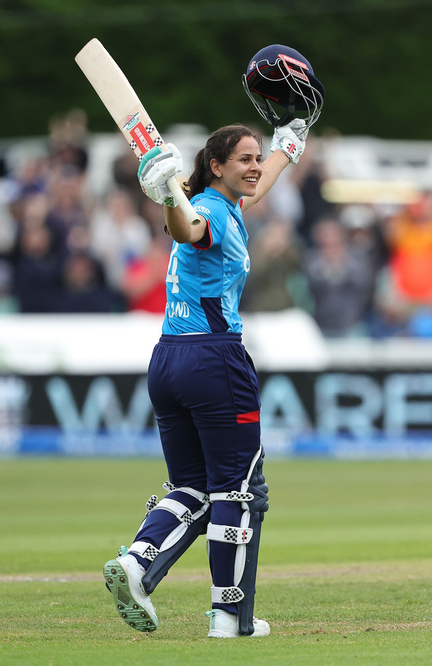 Maia Bouchier celebrates after reaching her maiden international ...