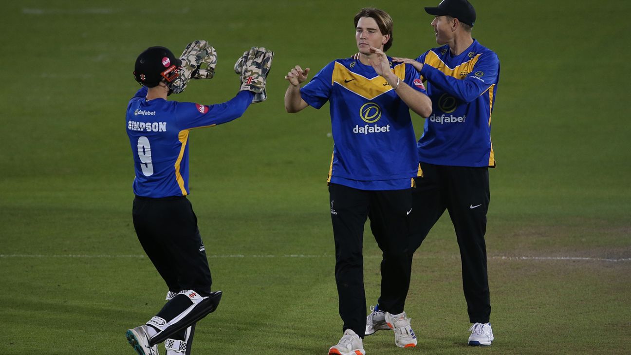 Sussex Sharks Crush Kent Spitfires by 88 Runs in Vitality Blast