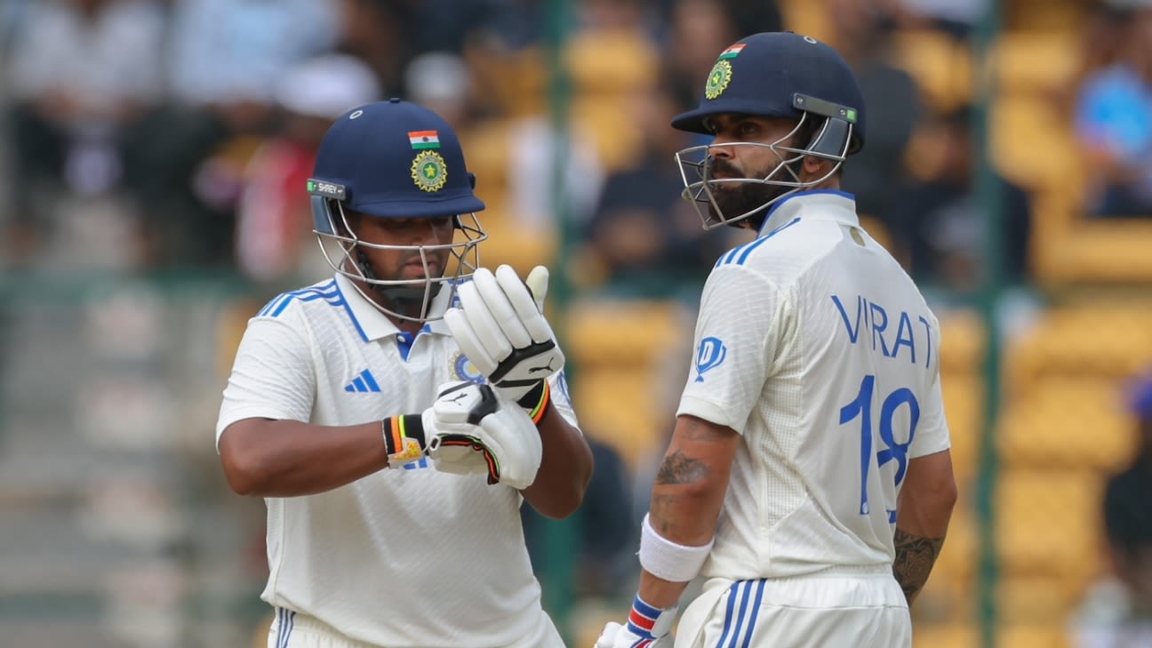 Ind vs NZ – 1st Test – Virat Kohli and Sarfaraz Khan – A fun little meeting in Bengaluru