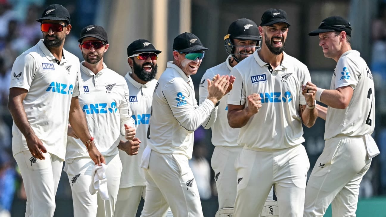 Ind vs NZ – Tom Latham, Ajaz Patel, Daryl Mitchell and Will Young on the win