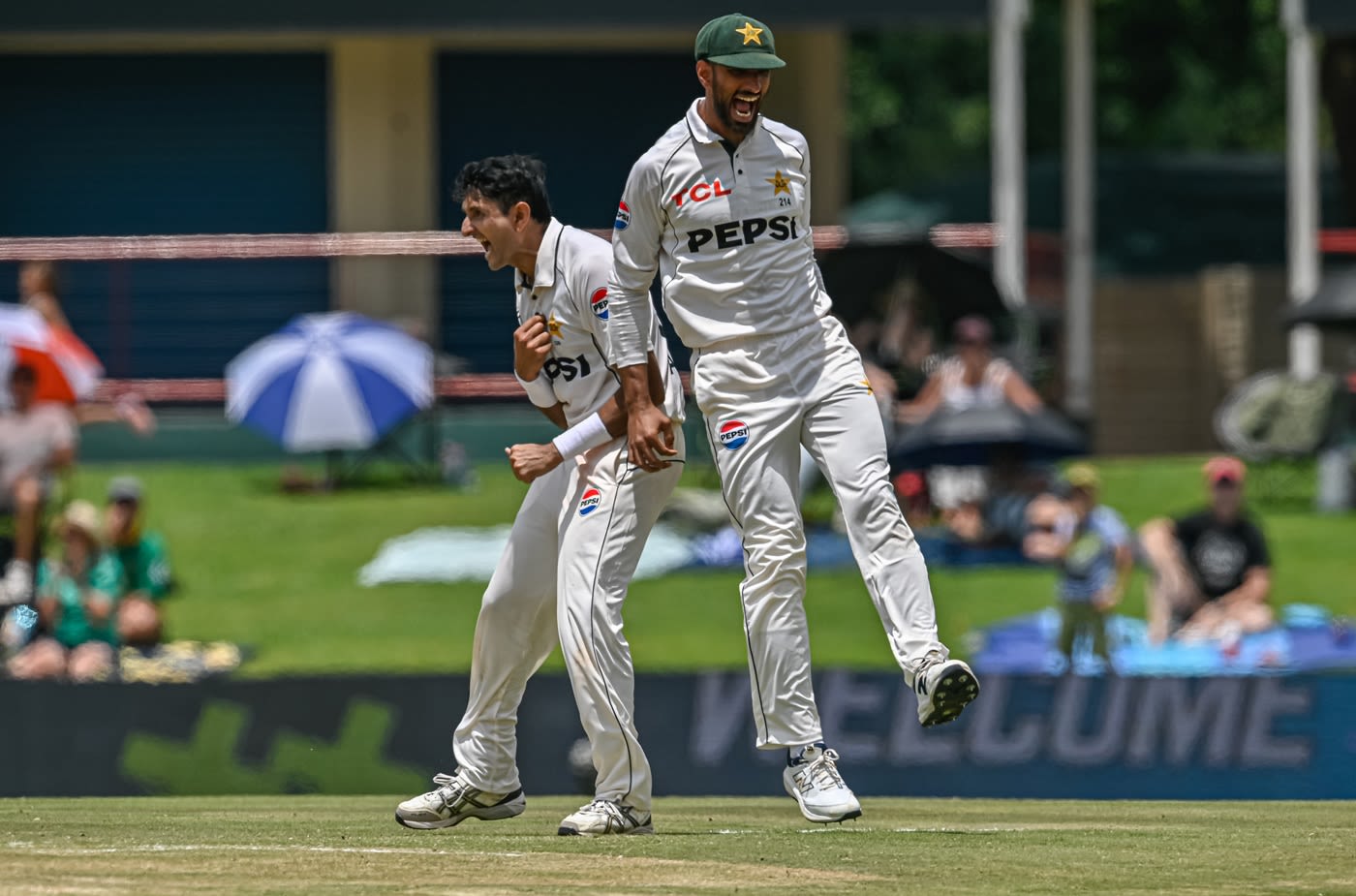 Mohammad Abbas celebrates with Shan Masood | ESPNcricinfo.com