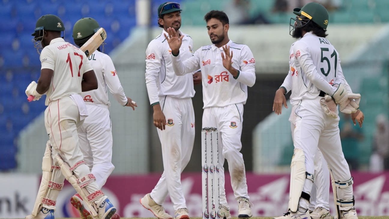 BAN vs ZIM 2025, BAN vs ZIM 2nd Test Match Report, April 28 - 30, 2025 - Mehidy's heroics with bat and ball helps Bangladesh level series