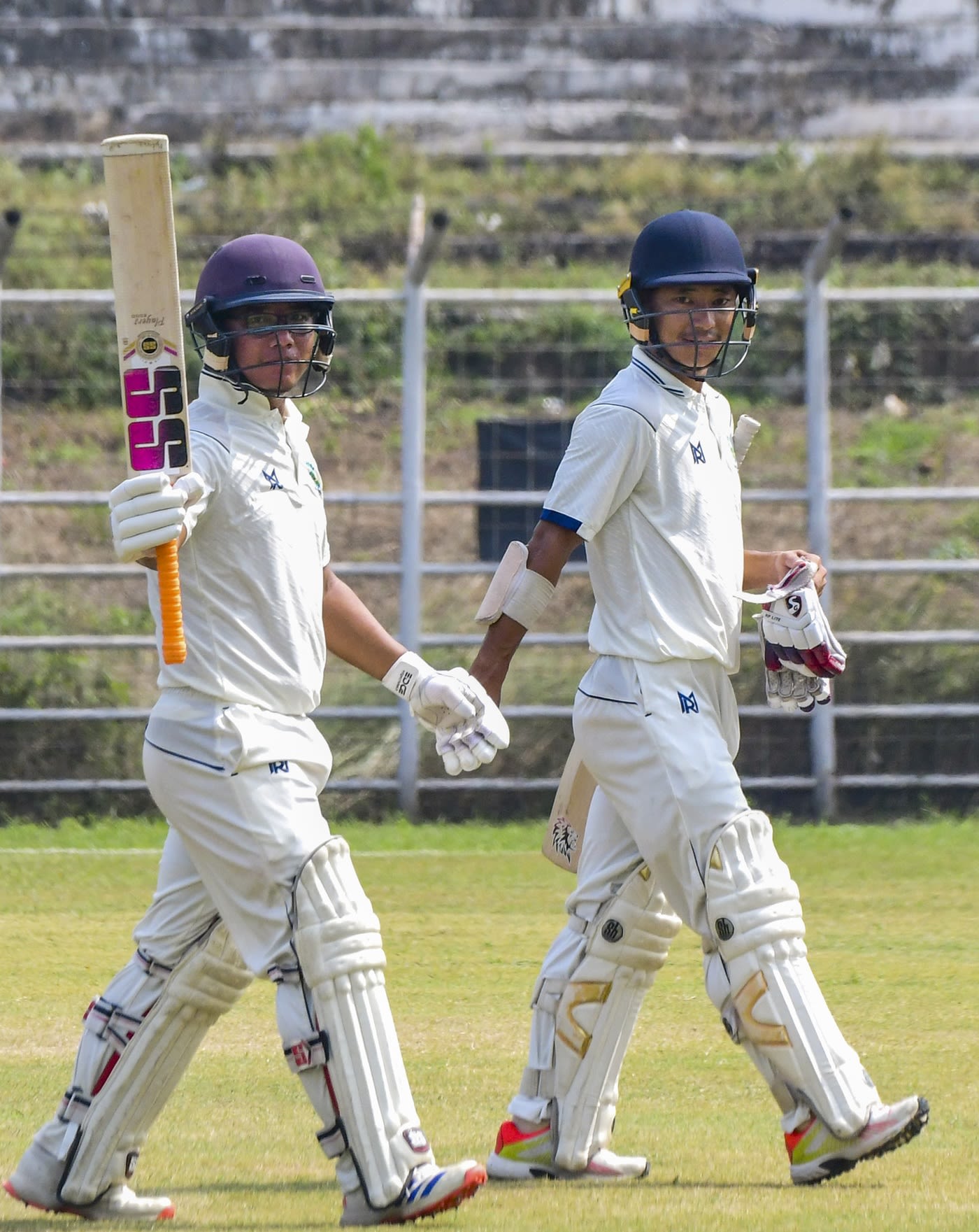 Techi Neri celebrates his hundred | ESPNcricinfo.com