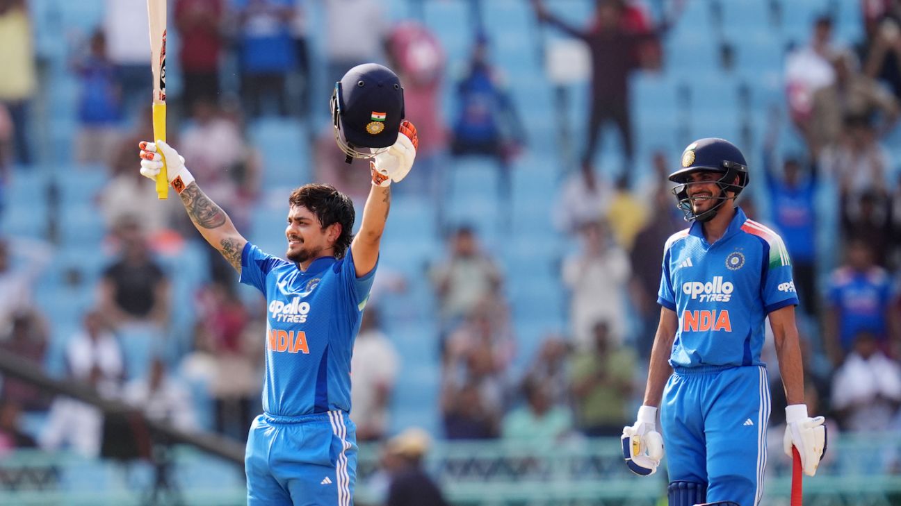India all out for 402 after Gill and Kishan hundreds