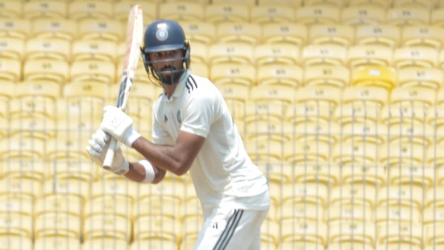 Devdutt Padikkal in action in the Duleep Trophy final