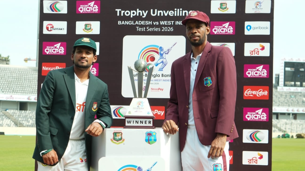 WI hand Bishop his Test debut; Mushfiqur out with injury as Bangladesh bat
