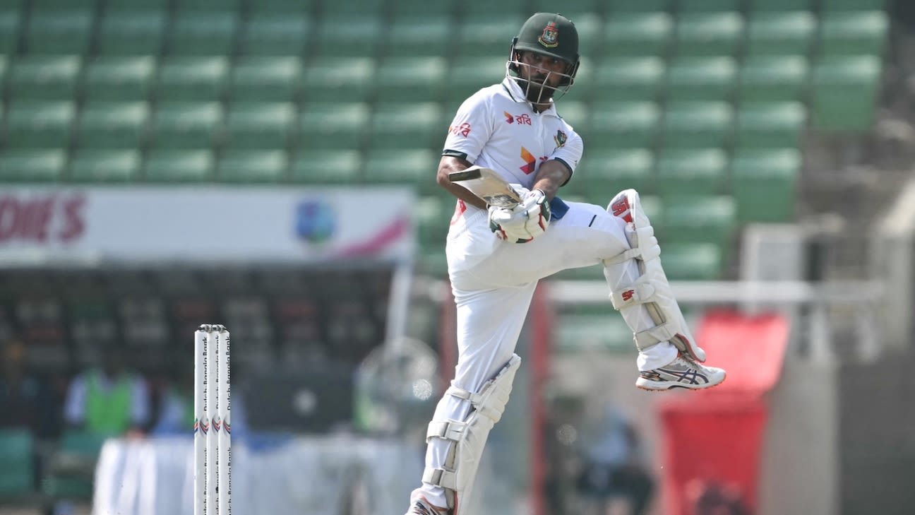 Shadman's unbeaten 42 steadies Bangladesh at 96/2 at lunch in Dhaka Test