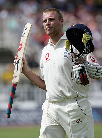 Andrew Flintoff receives the applause of a grateful crowd