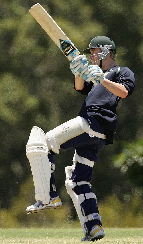 Michael Clarke batting during Australia's practice session ...