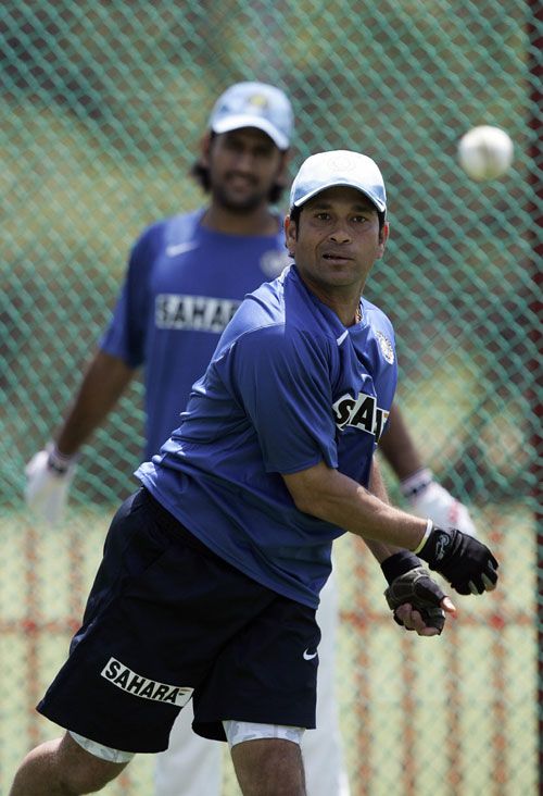 Sachin Tendulkar unwinds during India's practice session at Centurion ...